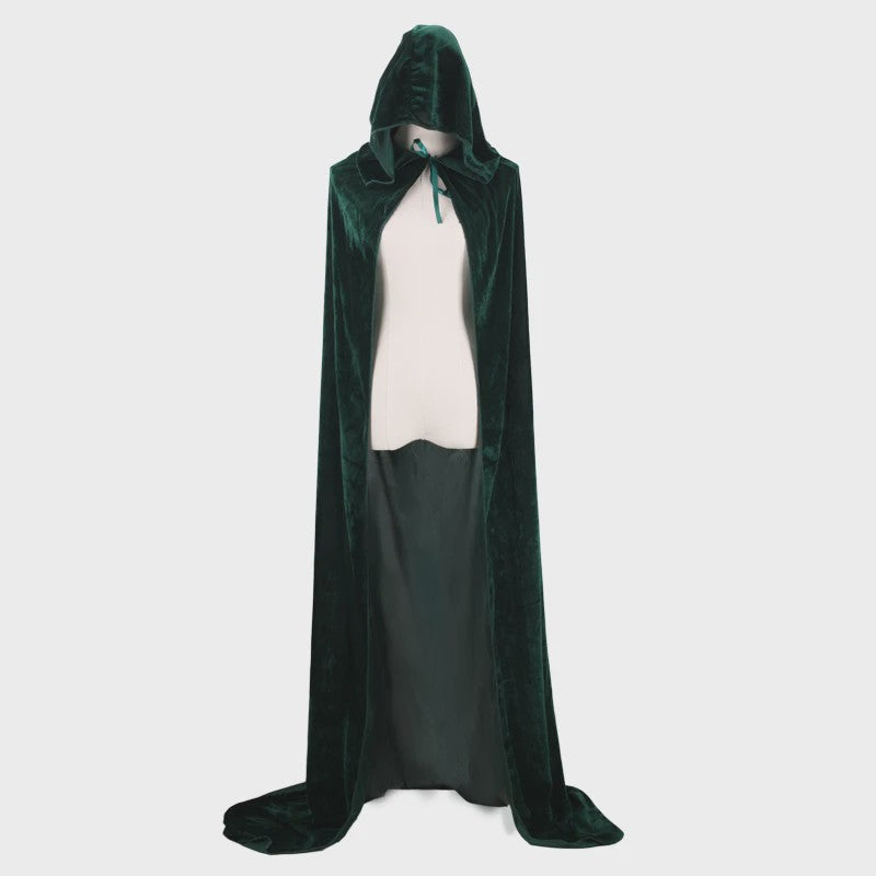 Luxe Fluwelen Cape met Capuchon - Middeleeuws, Heks, Vampier, Halloween & Cosplay Kostuum