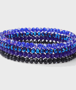 Set van 4 Kristallen Kralen Armbanden - Kleurrijk & Elegant
