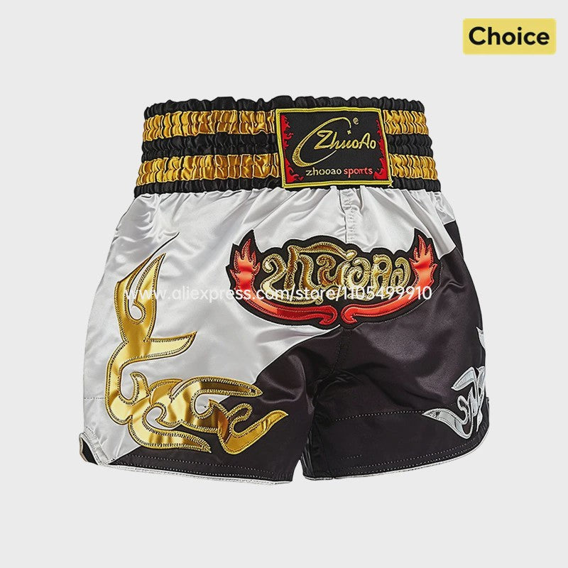 Muay Thai Bokshort Satin met Mesh Panel - Unisex & Kinderen