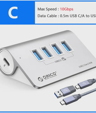 ORICO 10Gbps USB 3.2 Docking Station Hub met PD60W Opladen en 4/7 Poorten