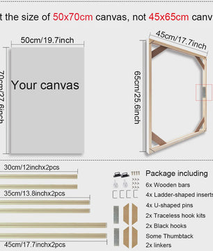 Houten Canvas Frame voor Schilderen & Diamond Painting - Diverse Maten