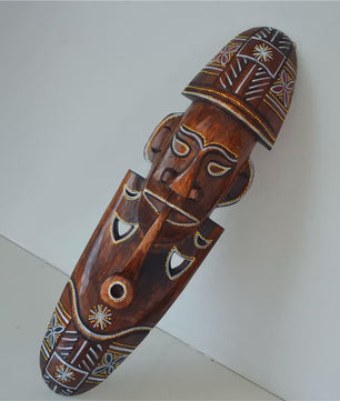 Handgesneden Afrikaans Houten Masker - Decoratieve Muurdecoratie met Tribale Kunst (50cm)
