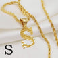 Gouden Initiaal Ketting met Touwketting - Kies Uw Letter (A-Z)