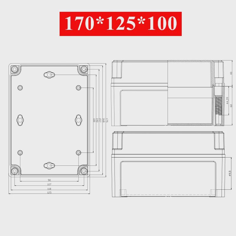 Waterproof Plastic Enclosure Box Electronic Electrical Project Box ABS Outdoor Junction Box Housing IP67 Project Instrument Case