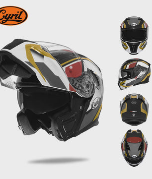 Cyril Motorcross Flip-Up Helm - Volledig Gelaatsmasker met Breed Helder Vizier & DOT Keurmerk