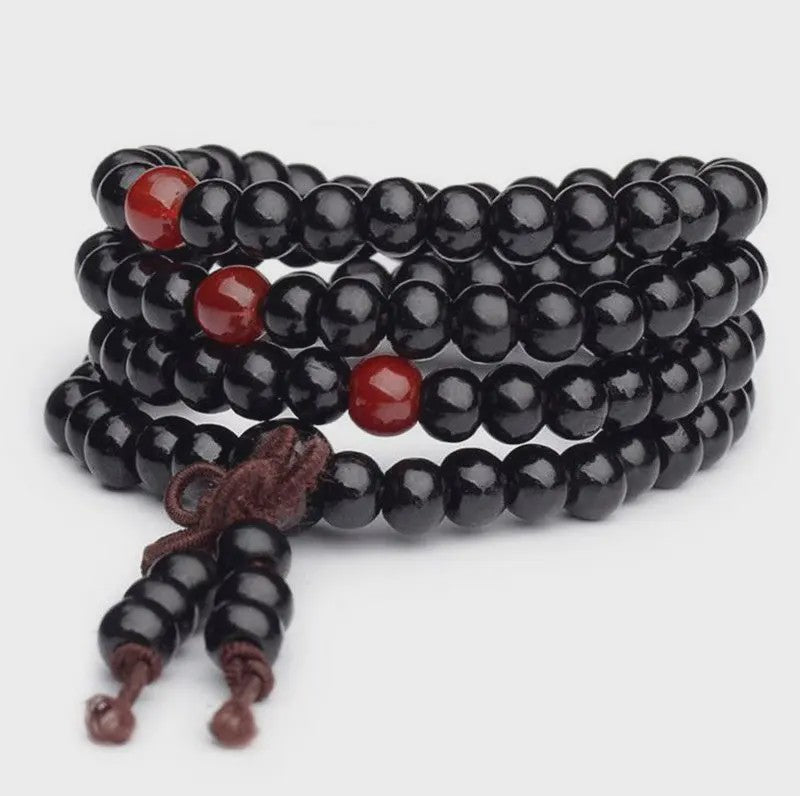 Natuurlijke Sandelhout Gebedskralen Armband - 108 Kralen voor Meditatie & Mannen/Vrouwen