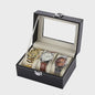 Luxe PU Leder Horlogedoos met Glazen Deksel - Diverse Vakverdelingen (2-12 Girds)