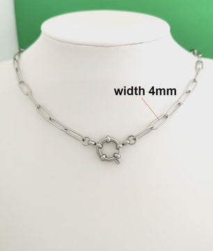Gouden Roestvrij Stalen Ketting met Sailor Sluiting - Unisex Choker
