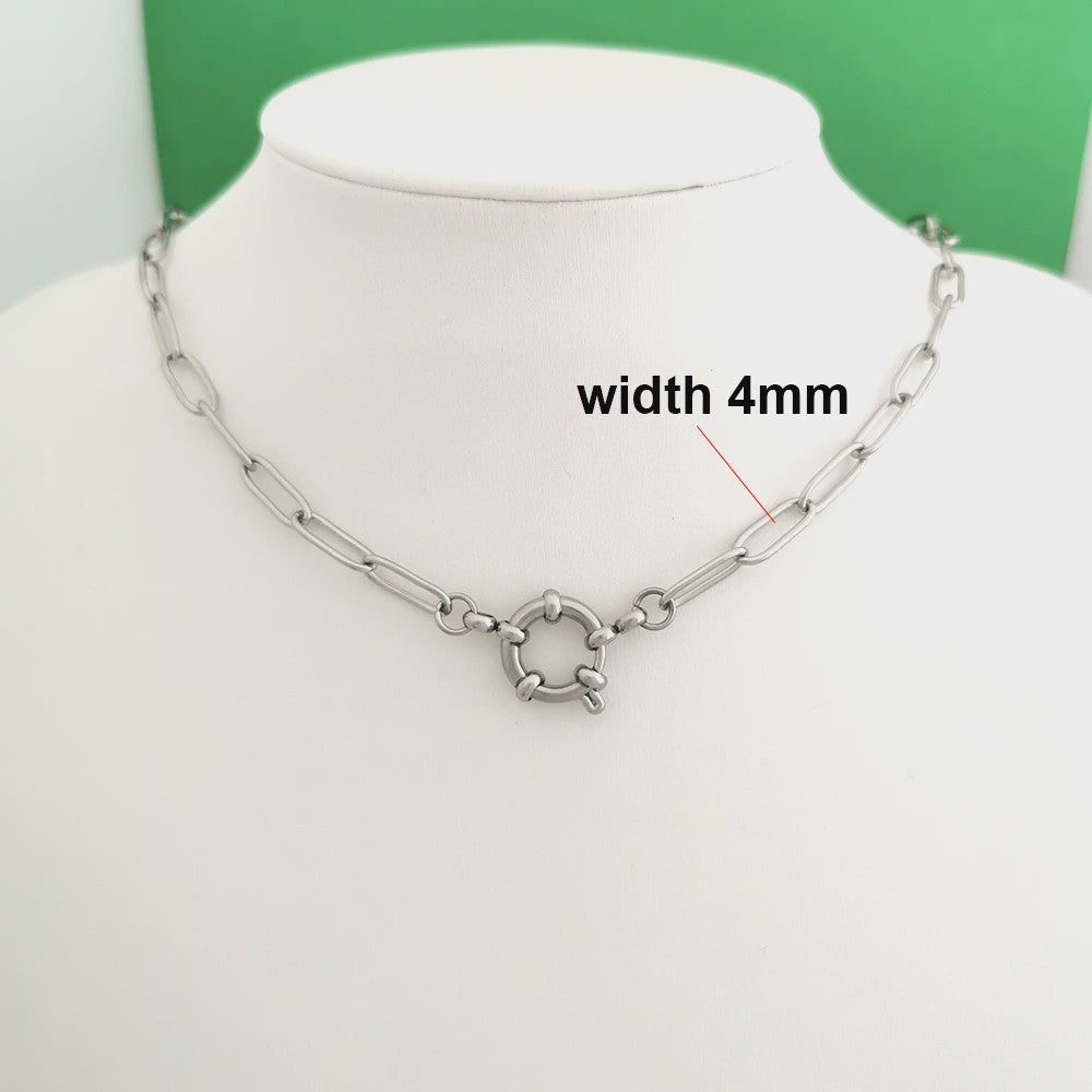 Gouden Roestvrij Stalen Ketting met Sailor Sluiting - Unisex Choker