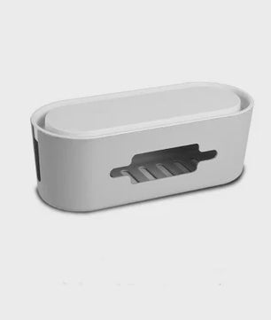 Stijlvolle Kabel Organizer Box met Houten Deksel - Bureau & Kantoor Kabelmanagement