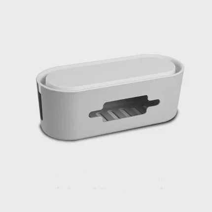 Stijlvolle Kabel Organizer Box met Houten Deksel - Bureau & Kantoor Kabelmanagement