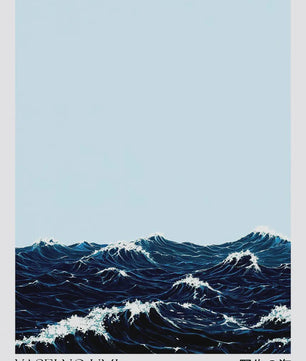 Abstracte Blauwe Golven Canvas Poster - Japandi Zen Stijl Wanddecoratie