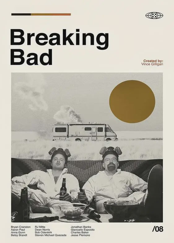 Breaking Bad Canvas Poster - Vintage Film Art Print voor Woonkamer Decoratie