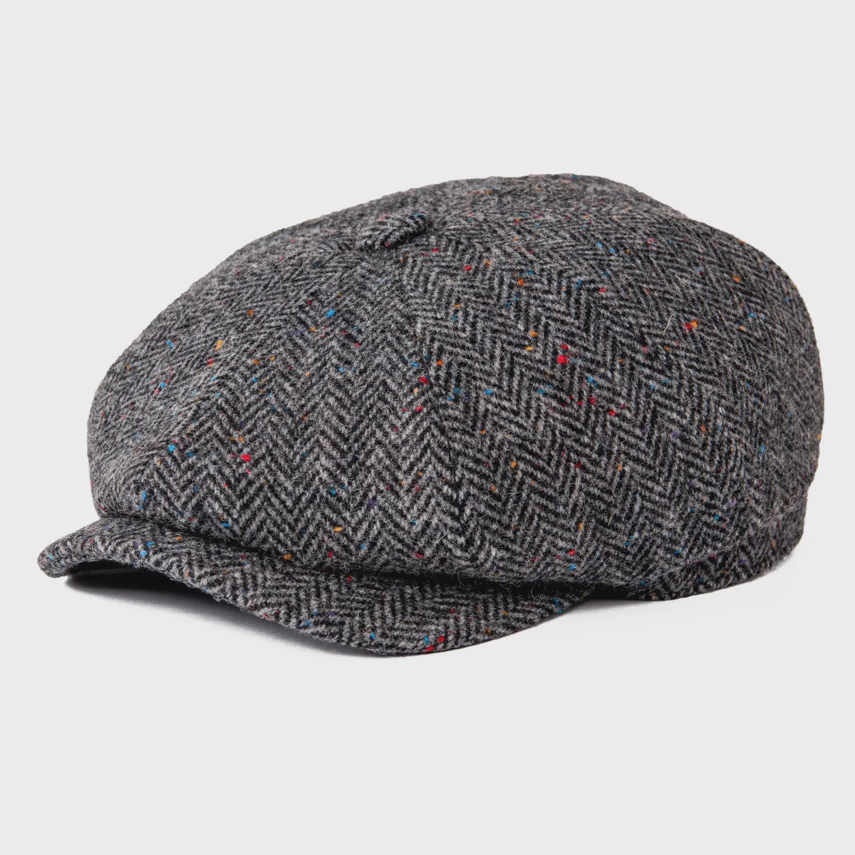 Stijlvolle Heren Herringbone Tweed Flat Cap - Britse Retro Newsboy Pet