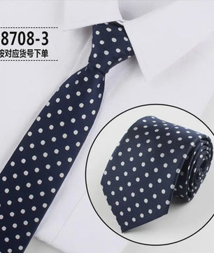 Skinny Polka Dot Stropdas voor Heren - 8cm Slim Polyester Jacquard