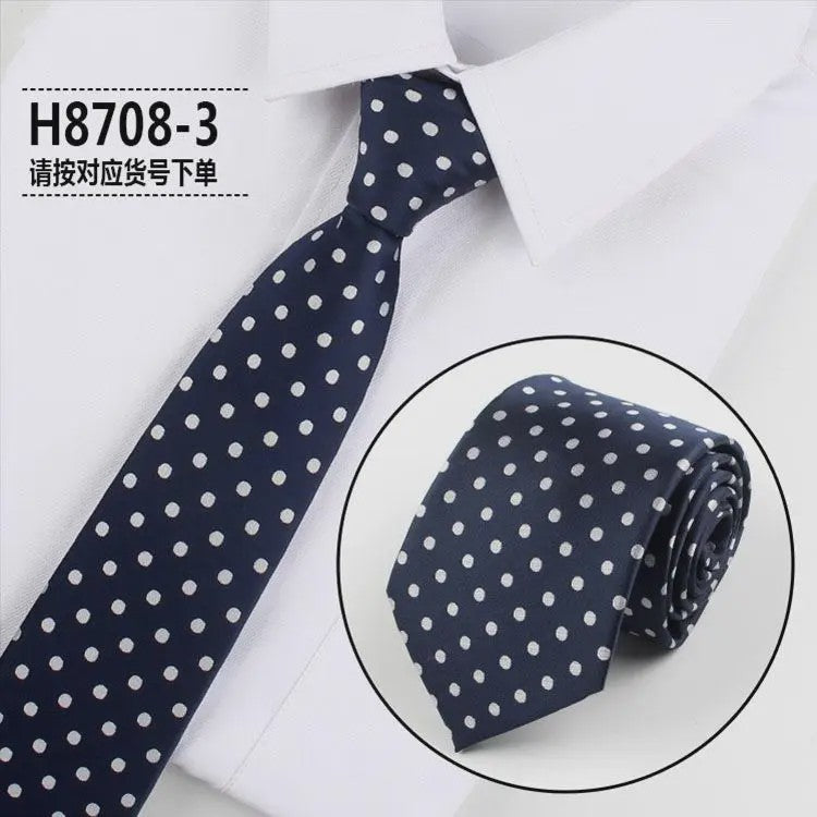 Skinny Polka Dot Stropdas voor Heren - 8cm Slim Polyester Jacquard