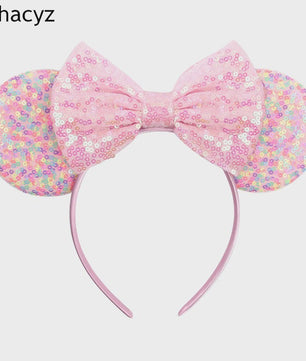 Chique Sequin Mickey Oortjes Diadeem met Strik - Feestelijk Haaraccessoire voor Kinderen & Dames