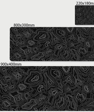 Extra Grote XL Gaming Muismat - Zwart/Wit Abstract Design
