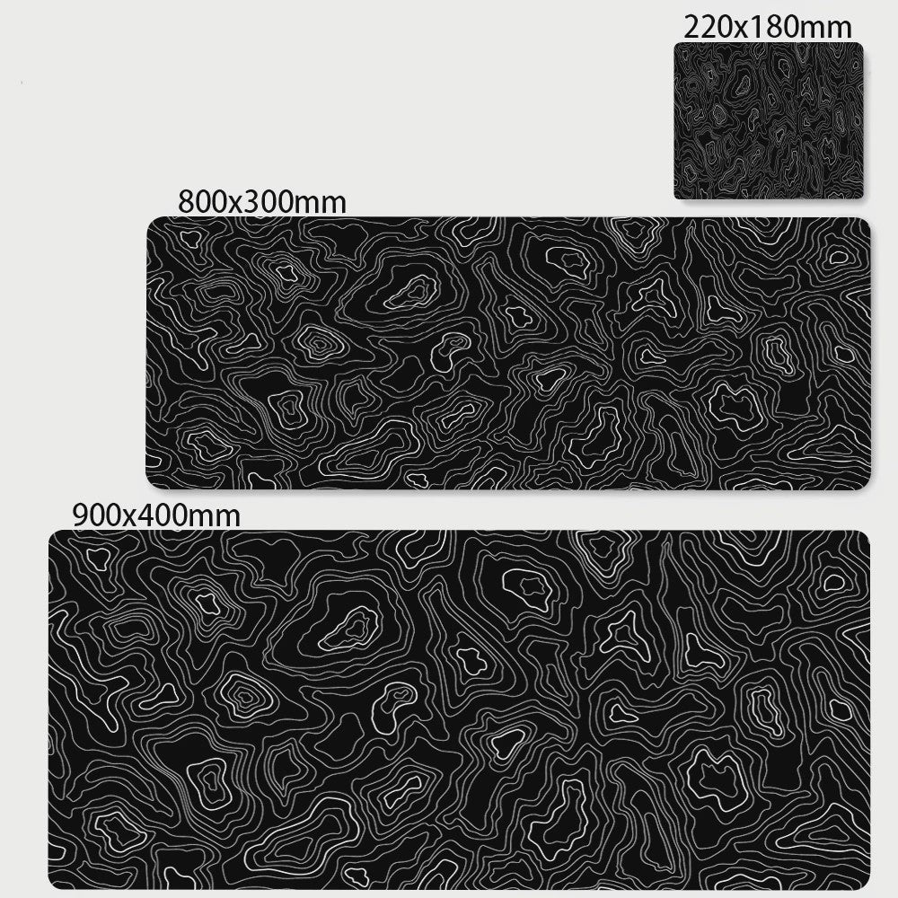Extra Grote XL Gaming Muismat - Zwart/Wit Abstract Design