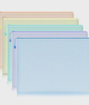 Set van 5 Waterdichte Mesh Rits Documententassen A4/A5/A6 - Opbergmappen voor Kantoor & School