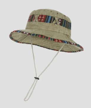 Heren Bucket Hat met Brede Rand - UV Bescherming voor Vissen, Wandelen & Outdoor