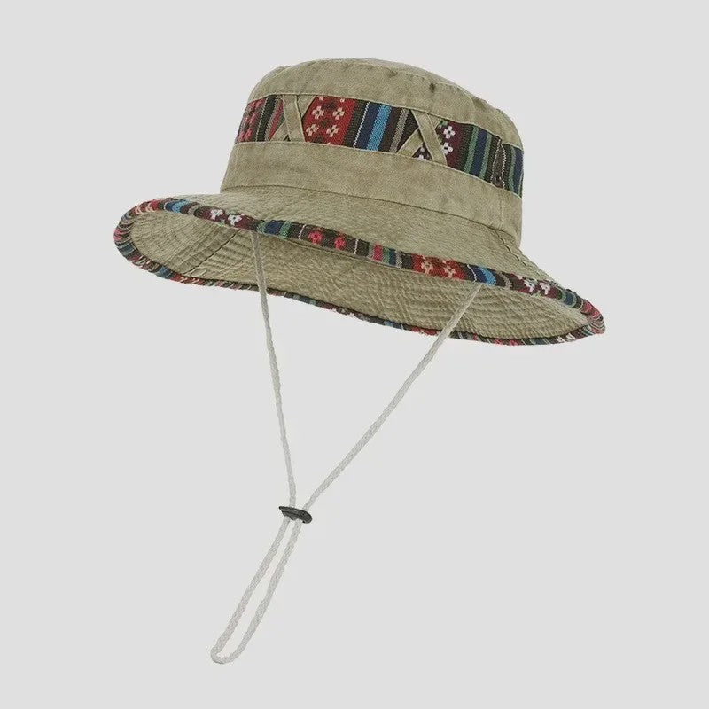 Heren Bucket Hat met Brede Rand - UV Bescherming voor Vissen, Wandelen & Outdoor