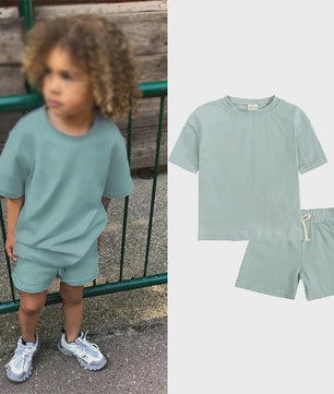 Zomer Set Kinderen: T-shirt met Korte Broek - Jongens & Meisjes Sportkleding Outfit