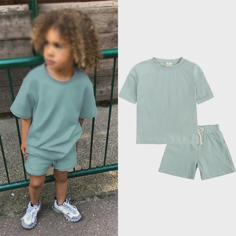Zomer Set Kinderen: T-shirt met Korte Broek - Jongens & Meisjes Sportkleding Outfit