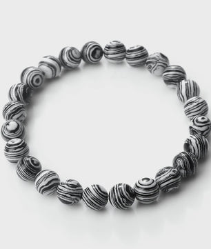 8mm Natuurlijke Malachiet Edelsteen Armband - Handgemaakt, Elastisch