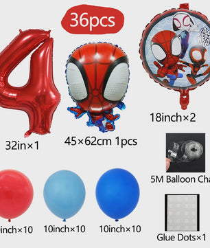 Superheld Folieballonnen Set: Spiderman, Batman, Iron Man & Captain America - Feestdecoratie