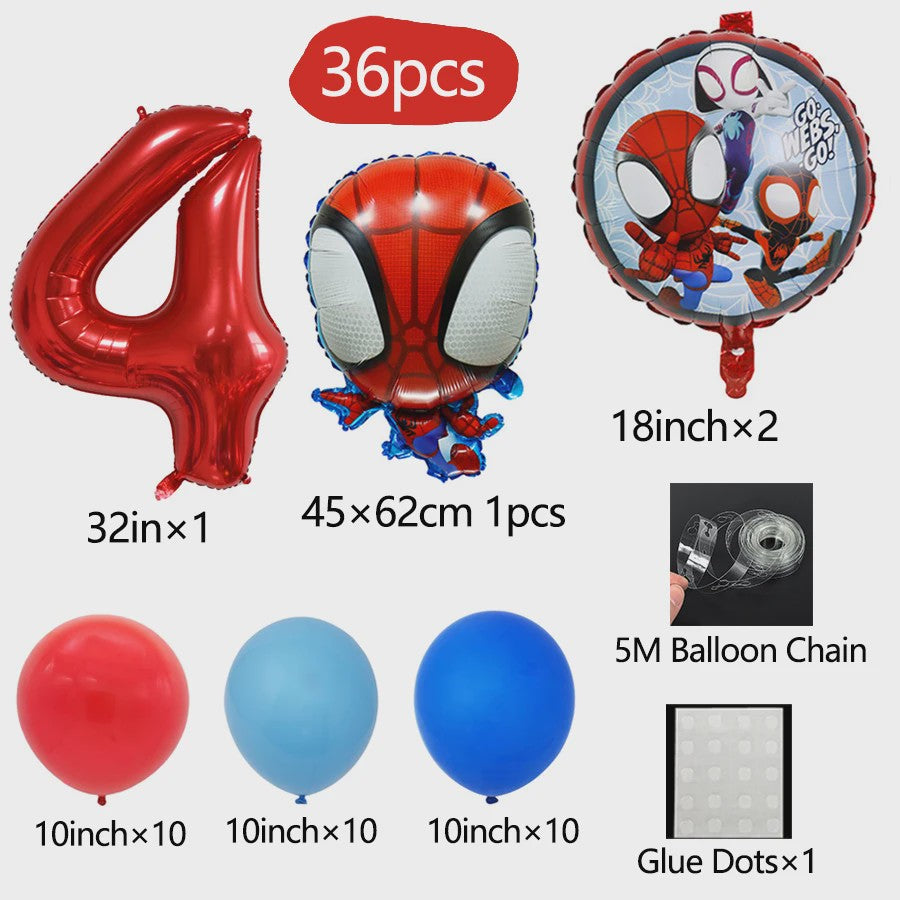 Superheld Folieballonnen Set: Spiderman, Batman, Iron Man & Captain America - Feestdecoratie