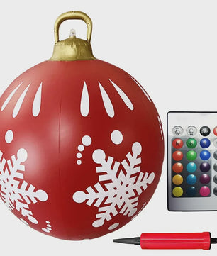 24 Inch Opblaasbare Kerstbal met LED Verlichting - XL Tuindecoratie