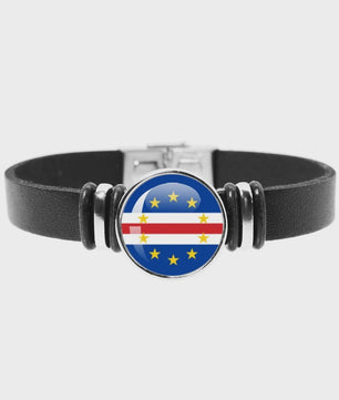 Leren Armband met Vlag van [Land] - Stijlvolle Bangle voor Dames en Heren