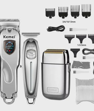 Kemei Professionele Metalen Trimmer KM-TX1/KM-2010/KM-1949 - Oplaadbaar met LED Display