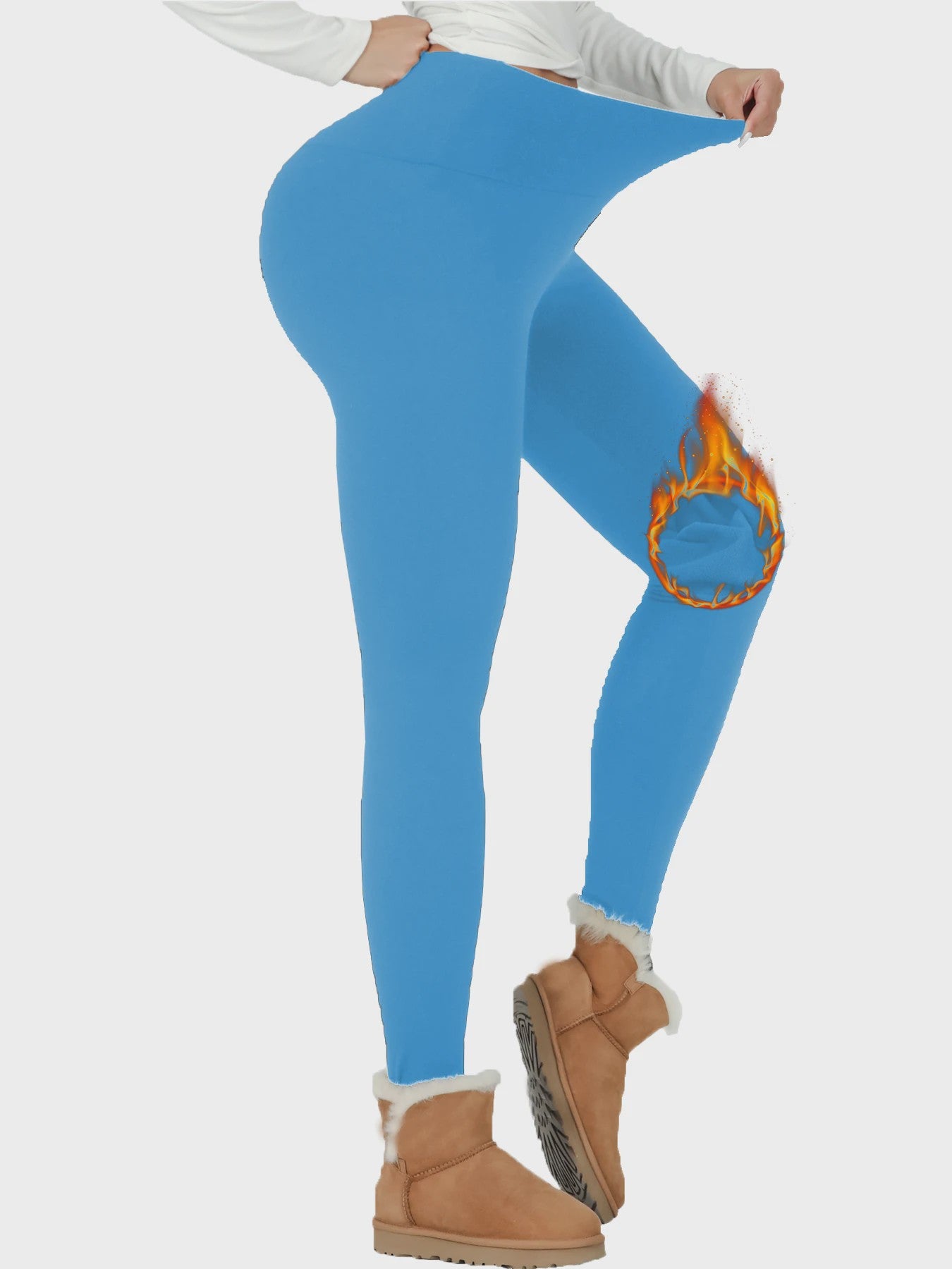 Dames Thermische Fleece Leggings met Hoge Taille - Warm & Zacht voor Yoga en Workout