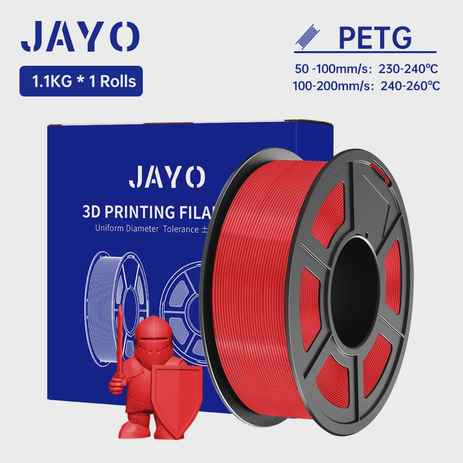 JAYO PETG 3D Printer Filament - 1.75mm Clear, 1.1kg, Hoge Taaiheid, Net Gewikkeld