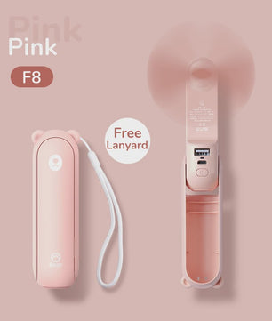 JISULIFE Draagbare Mini Ventilator: 3-in-1 USB Oplaadbaar met Powerbank & Zaklamp (4500mAh)