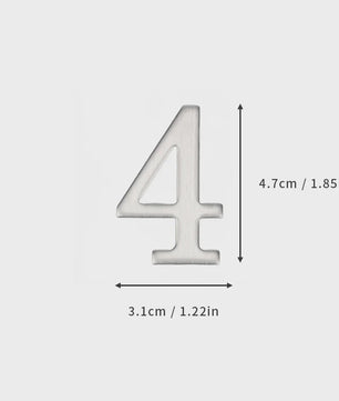 RVS Deurnummer met Zelfklevende Achterkant - 5x3cm Huisnummer voor Buiten