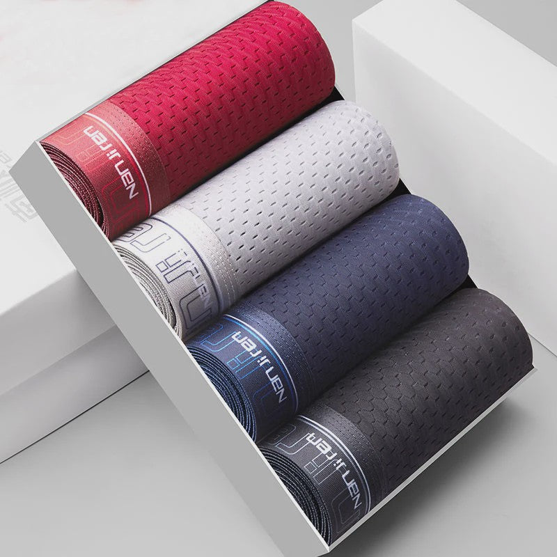 4-Pack Heren Boxershorts van Ice Silk - Ademend, Comfortabel en Plus Size Ondergoed