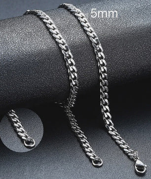 Vnox RVS Kubaanse Ketting voor Heren & Dames - 3/5/7/9mm Breed, Waterdicht & Hypoallergeen
