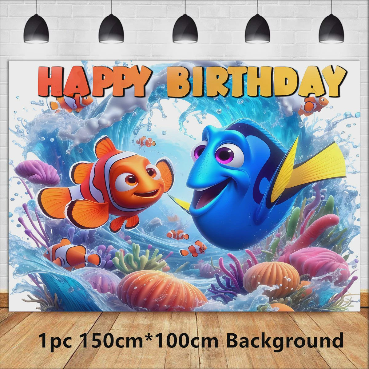Nemo & Dory Verjaardagsdecoratie Set: Ballonnen, Banner & Cake Topper