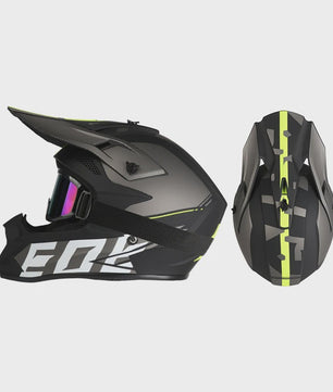Off Road Motorcross Helm met Vizier & Goggles - Veilig & Comfortabel
