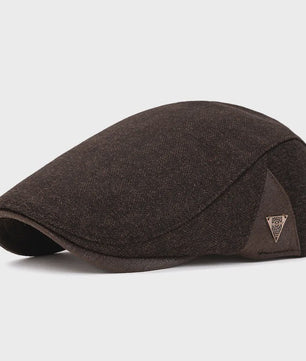 Vintage Heren Oktagonale Pet - Stijlvolle Visgraat & Streep Casual Hoed voor Dagelijks Gebruik