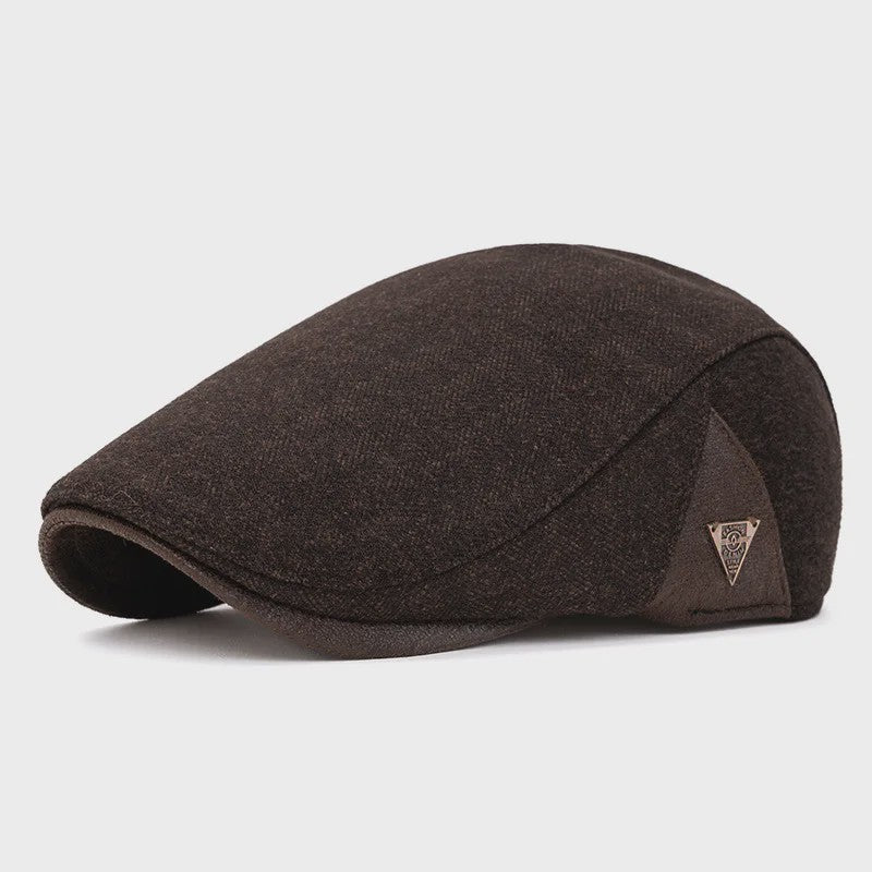 Vintage Heren Oktagonale Pet - Stijlvolle Visgraat & Streep Casual Hoed voor Dagelijks Gebruik