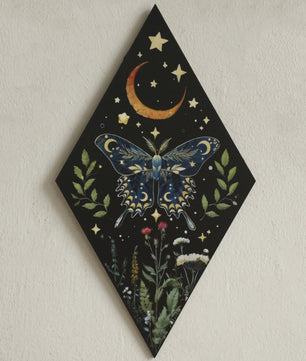 Unieke Houten Wanddecoratie Ruit Vlinder Maan Ster - Scandinavische Stijl