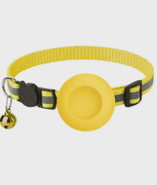 Verstelbare Airtag Kattenhalsband met Veiligheidsgesp, Bel & Reflectie - Anti-Verlies Tracker Houder