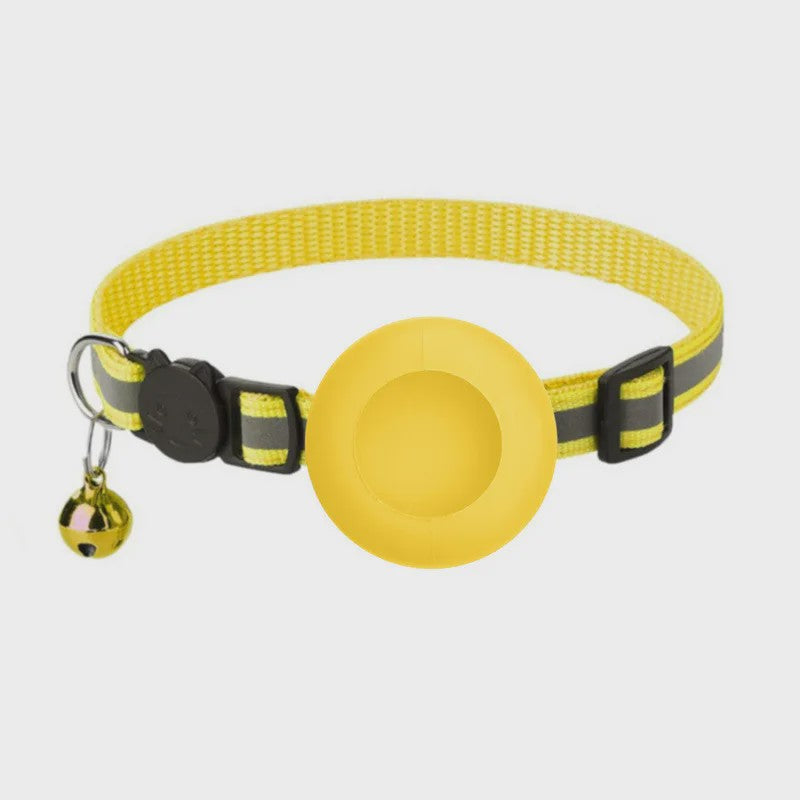 Verstelbare Airtag Kattenhalsband met Veiligheidsgesp, Bel & Reflectie - Anti-Verlies Tracker Houder