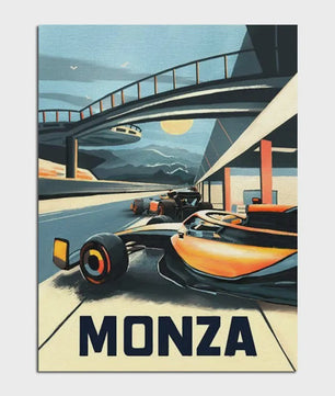 Retro F1 Formule 1 Raceauto Posters - Neon City Canvas Muurkunst