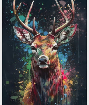 Abstracte Dieren Canvas Poster: Leeuw, Tijger, Aap, Uil - Muurdecoratie Woonkamer