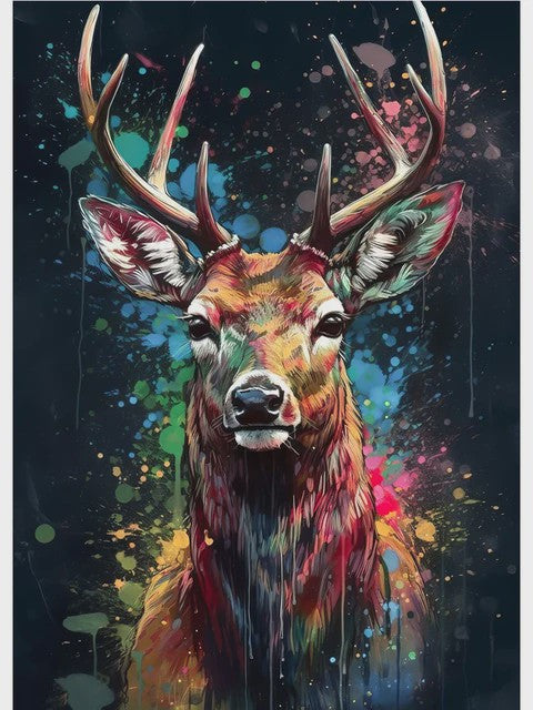 Abstracte Dieren Canvas Poster: Leeuw, Tijger, Aap, Uil - Muurdecoratie Woonkamer